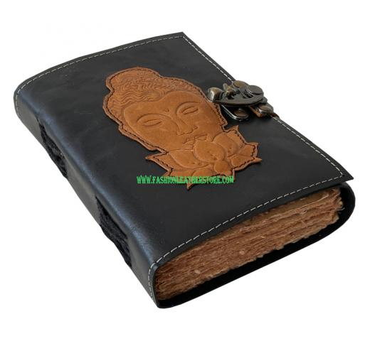 handmade buddha leather journal